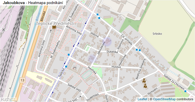 Jakoubkova - mapa podnikání