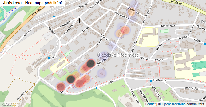 Jiráskova - mapa podnikání