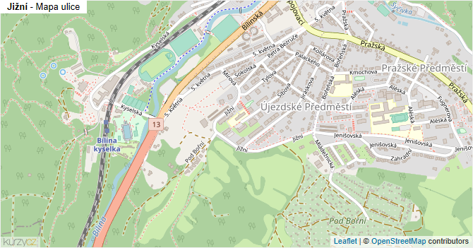 Jižní - mapa ulice