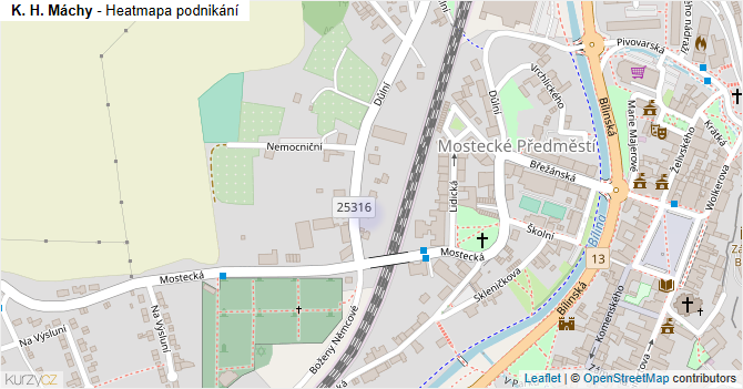 K. H. Máchy - mapa podnikání