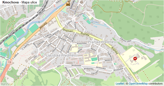 Kmochova - mapa ulice