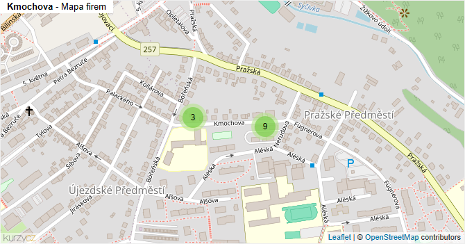 Kmochova - mapa firem