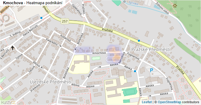 Kmochova - mapa podnikání