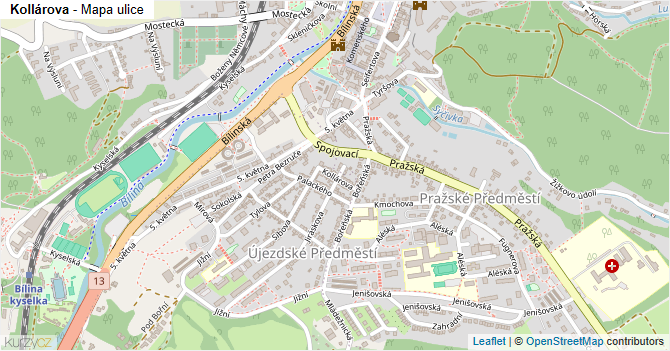 Kollárova - mapa ulice