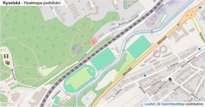 Kyselská - mapa podnikání