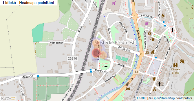 Lidická - mapa podnikání