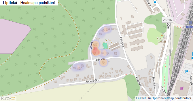 Liptická - mapa podnikání