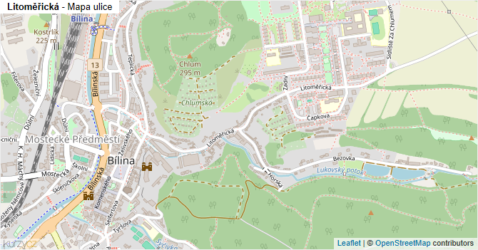 Litoměřická - mapa ulice