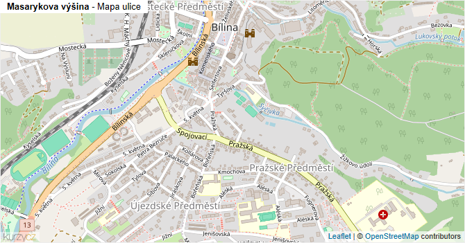 Masarykova výšina - mapa ulice