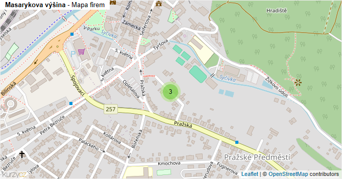 Masarykova výšina - mapa firem