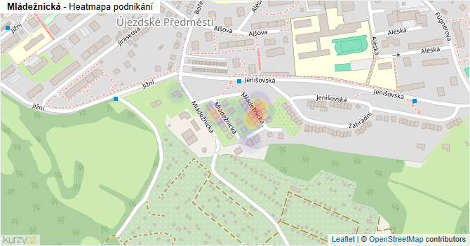 Mládežnická - mapa podnikání
