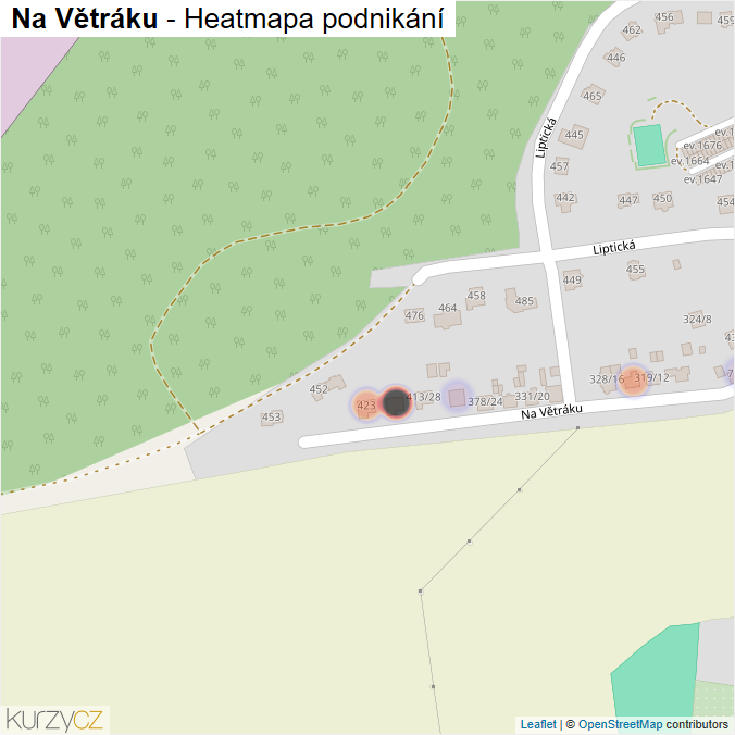 Mapa Na Větráku - Firmy v ulici.