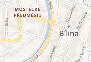 Nábřeží v obci Bílina - mapa ulice