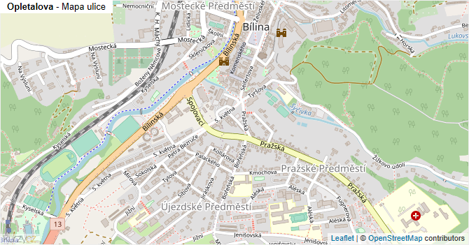 Opletalova - mapa ulice