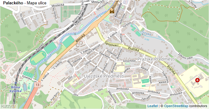 Palackého - mapa ulice