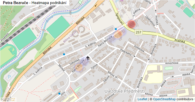 Petra Bezruče - mapa podnikání