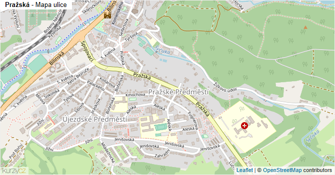 Pražská - mapa ulice