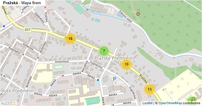 Pražská - mapa firem