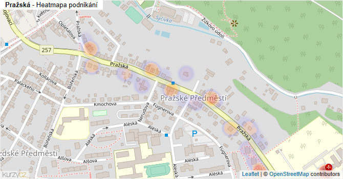 Pražská - mapa podnikání