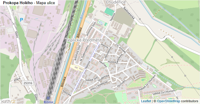 Prokopa Holého - mapa ulice
