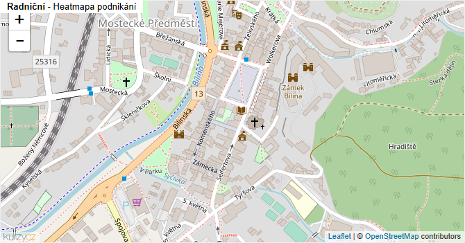 Radniční - mapa podnikání