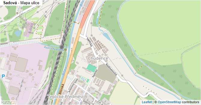 Sadová - mapa ulice