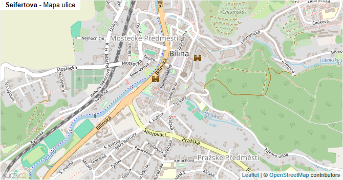 Seifertova - mapa ulice