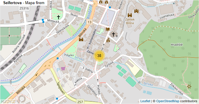 Seifertova - mapa firem
