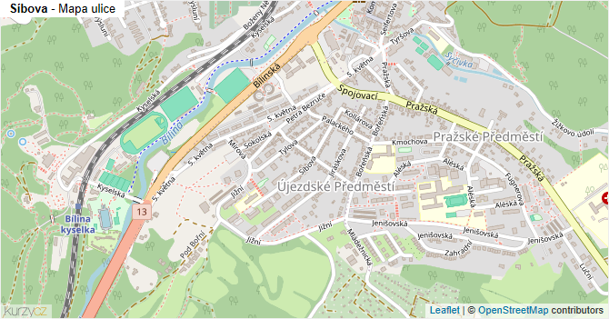 Síbova - mapa ulice