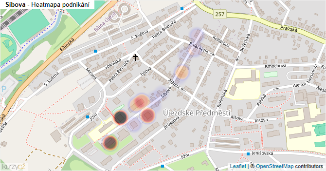 Síbova - mapa podnikání