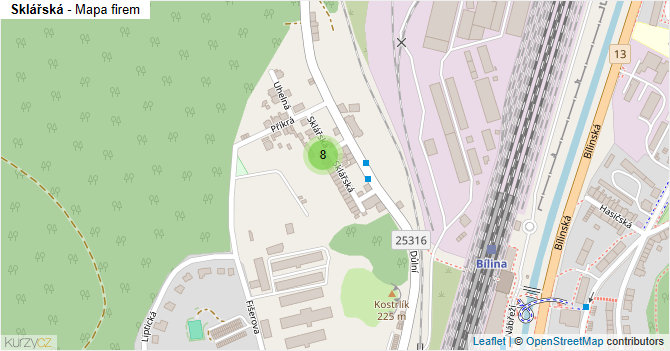 Sklářská - mapa firem