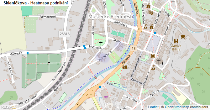 Skleničkova - mapa podnikání