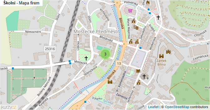 Školní - mapa firem