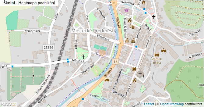 Školní - mapa podnikání