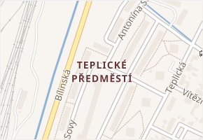 Teplická v obci Bílina - mapa ulice