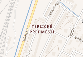 Teplické Předměstí v obci Bílina - mapa části obce