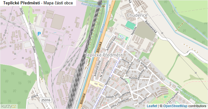Teplické Předměstí - mapa části obce