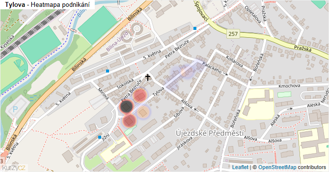 Tylova - mapa podnikání