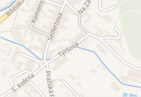 Tyršova v obci Bílina - mapa ulice