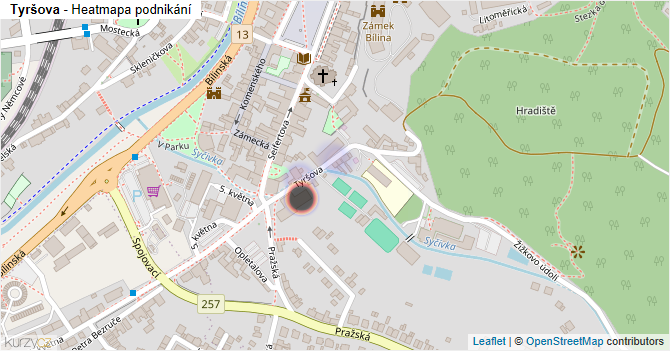 Tyršova - mapa podnikání