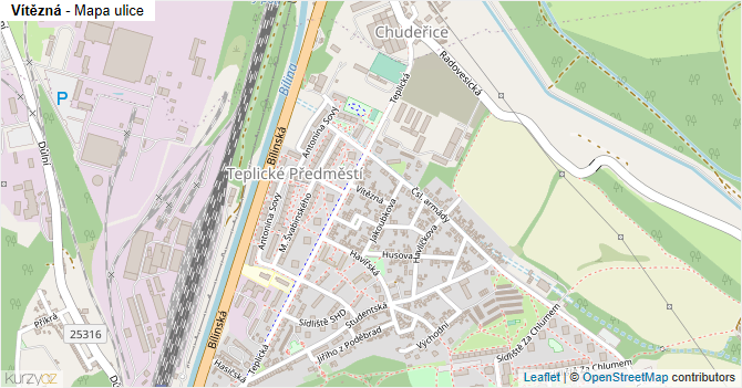 Vítězná - mapa ulice