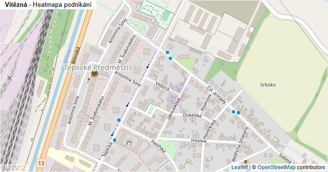 Vítězná - mapa podnikání