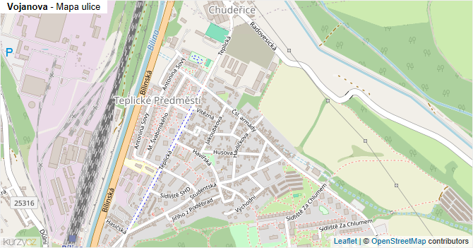 Vojanova - mapa ulice