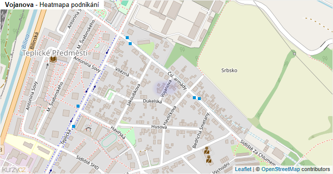 Vojanova - mapa podnikání