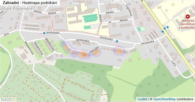 Zahradní - mapa podnikání