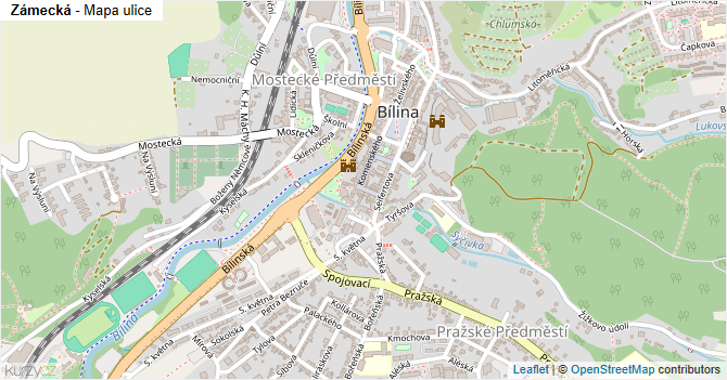 Zámecká - mapa ulice