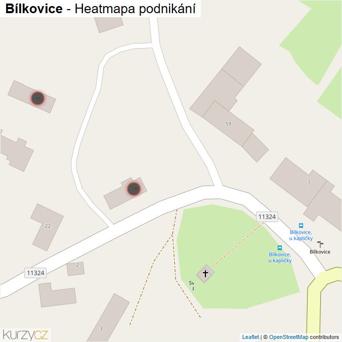 Mapa Bílkovice - Firmy v obci.