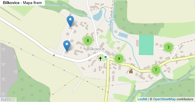 Bílkovice - mapa firem