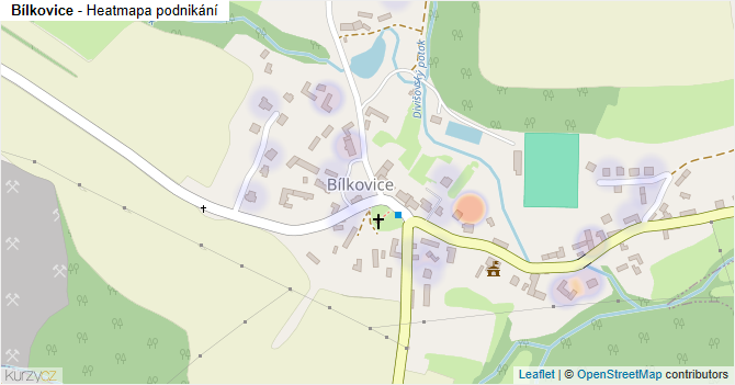 Bílkovice - mapa podnikání