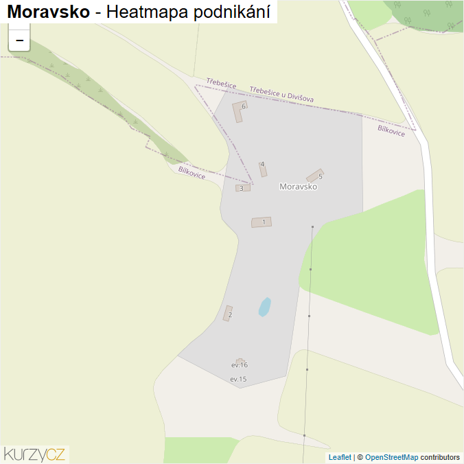 Mapa Moravsko - Firmy v části obce.